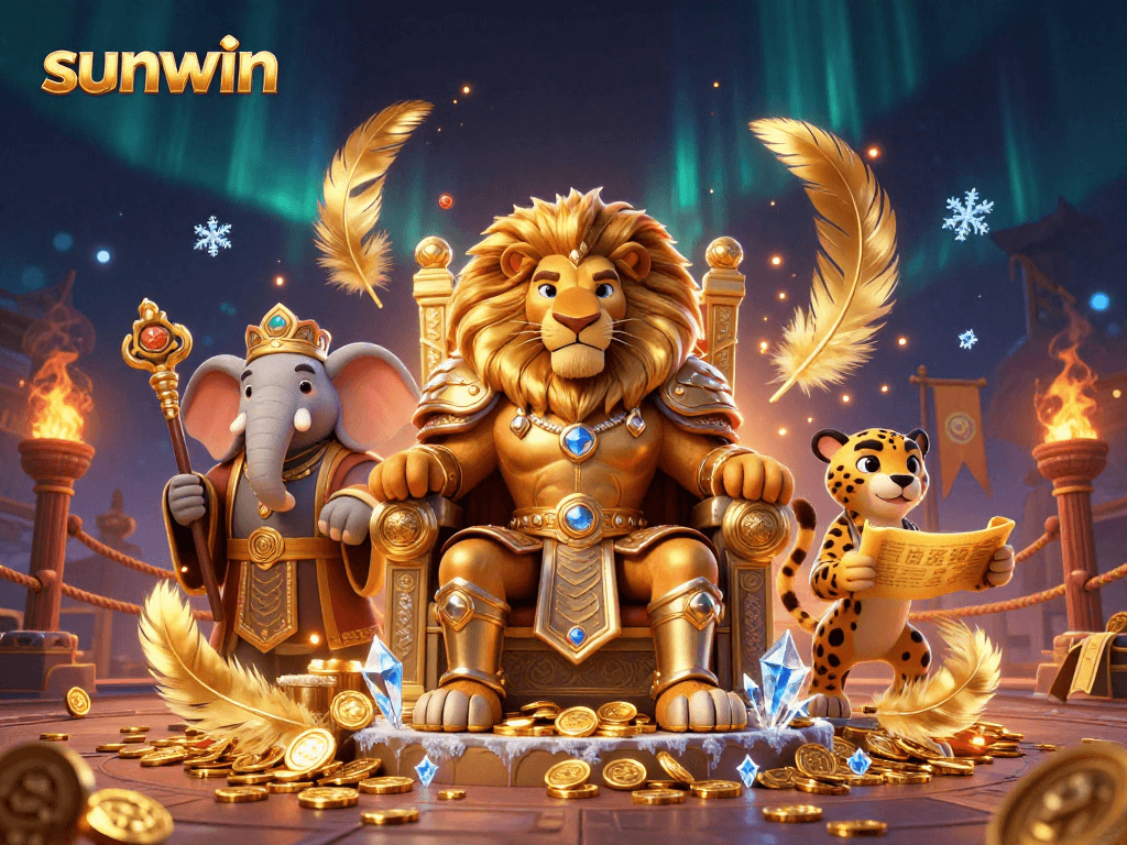 Experience the thrill of sunwin with a royal lion king and gaming spectacle.
