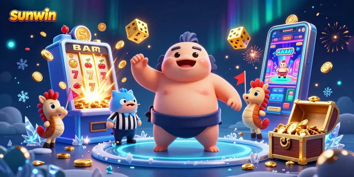 Spin to win big with sunwin's lively casino scene featuring vibrant jackpot elements and fun characters.