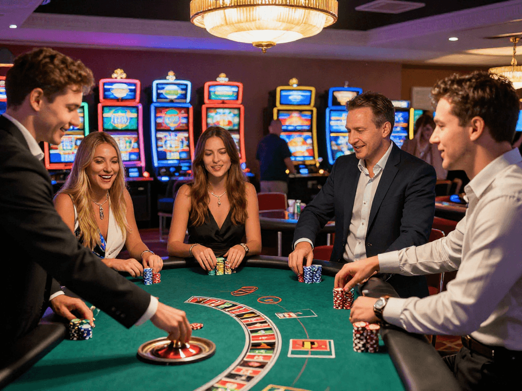 Experience the thrill of gaming at https://vin88-casino.games/ with friends at a vibrant casino table
