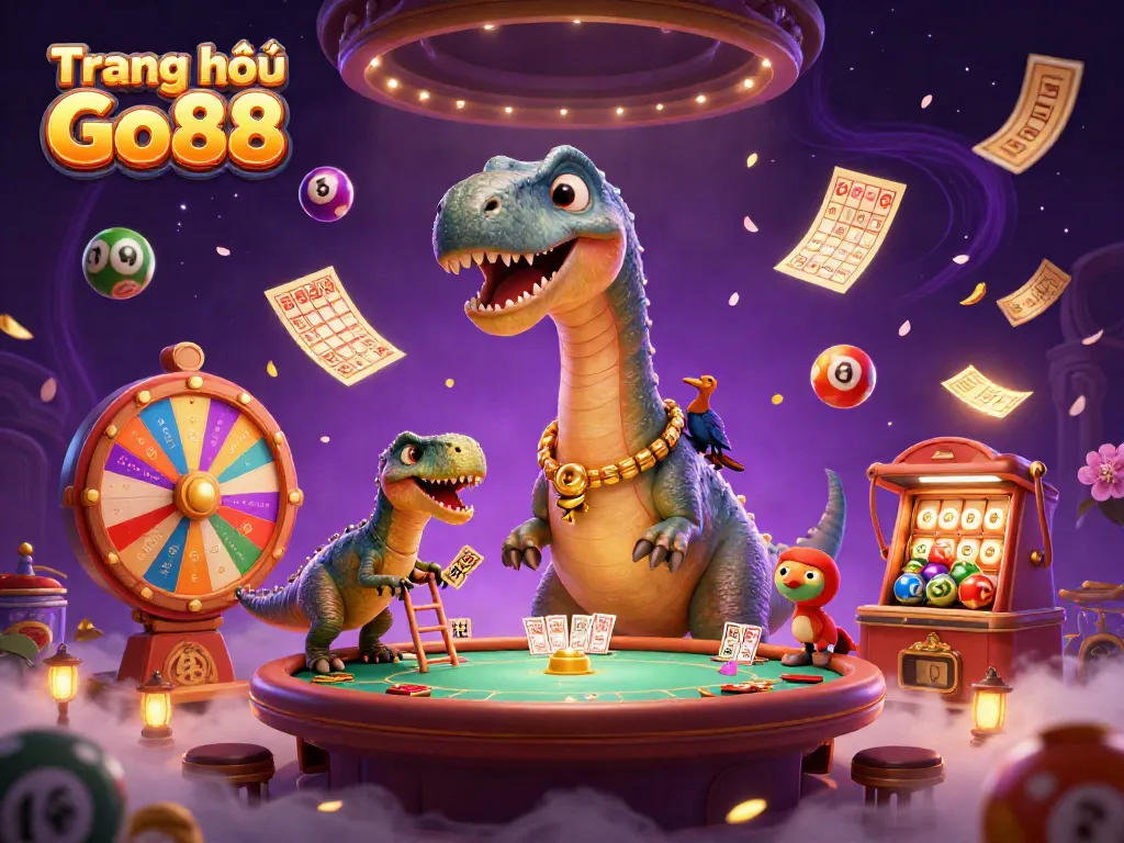 Experience thrilling moments on the Trang chủ Go88 platform with vibrant casino visuals featuring fun characters and dynamic elements.
