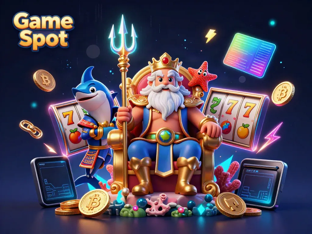 Spin the Game Slot reels with Neptune and samurai in a dynamic underwater casino scene.