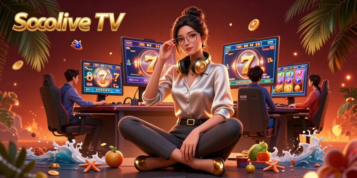 Socolive TV elevates online gaming with vibrant slot reels, capturing the thrill of dynamic casino experiences.