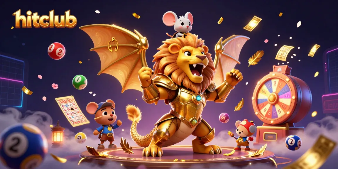 Engage with hitclub's thrilling games amidst vibrant lottery elements and a dynamic chimera scene.