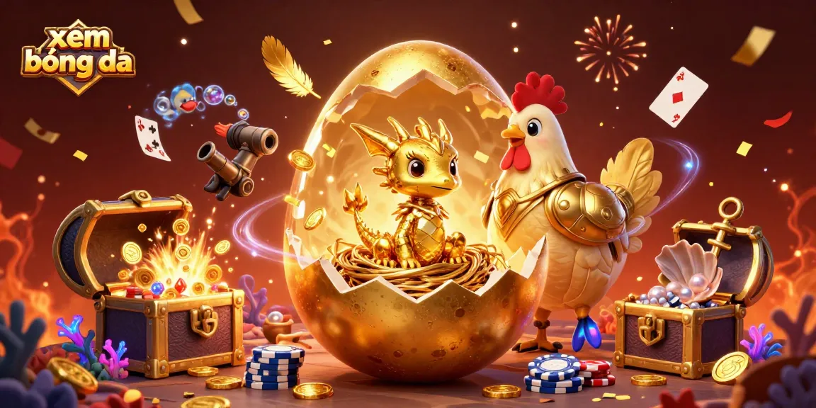 xem bóng đá epic celebration scene featuring a golden baby dragon amidst poker chips and treasure